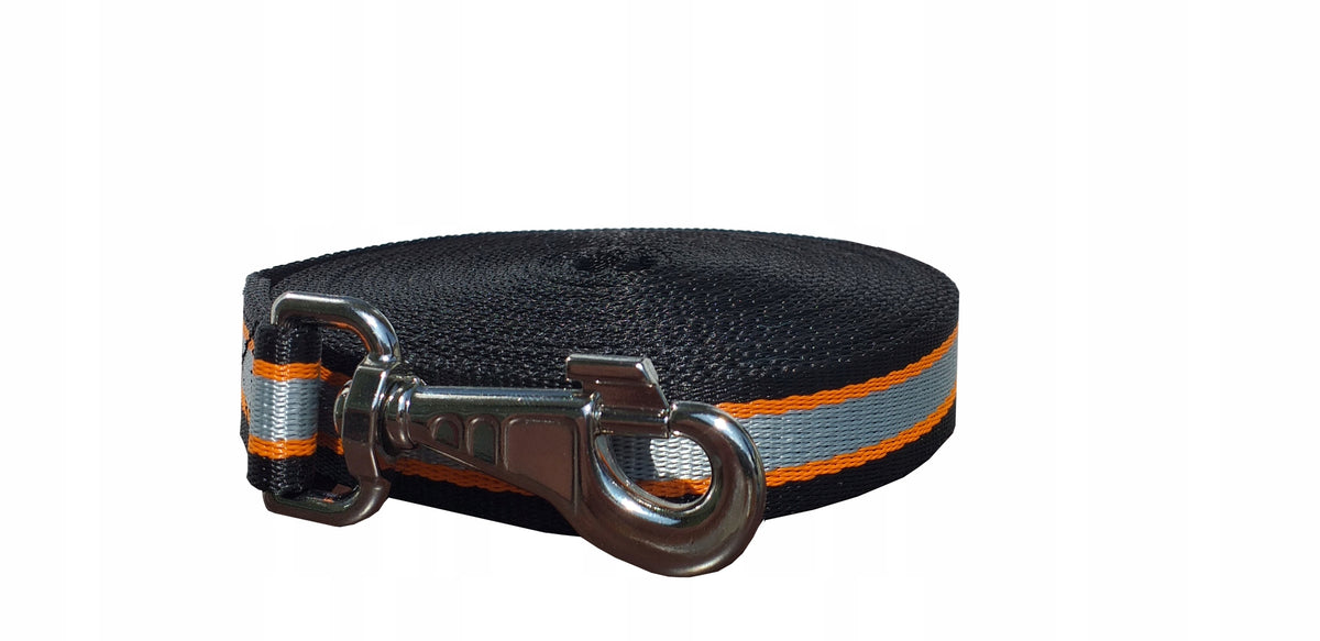 LANYARD for training dog training 20m strong black Maximum leash length 20 m