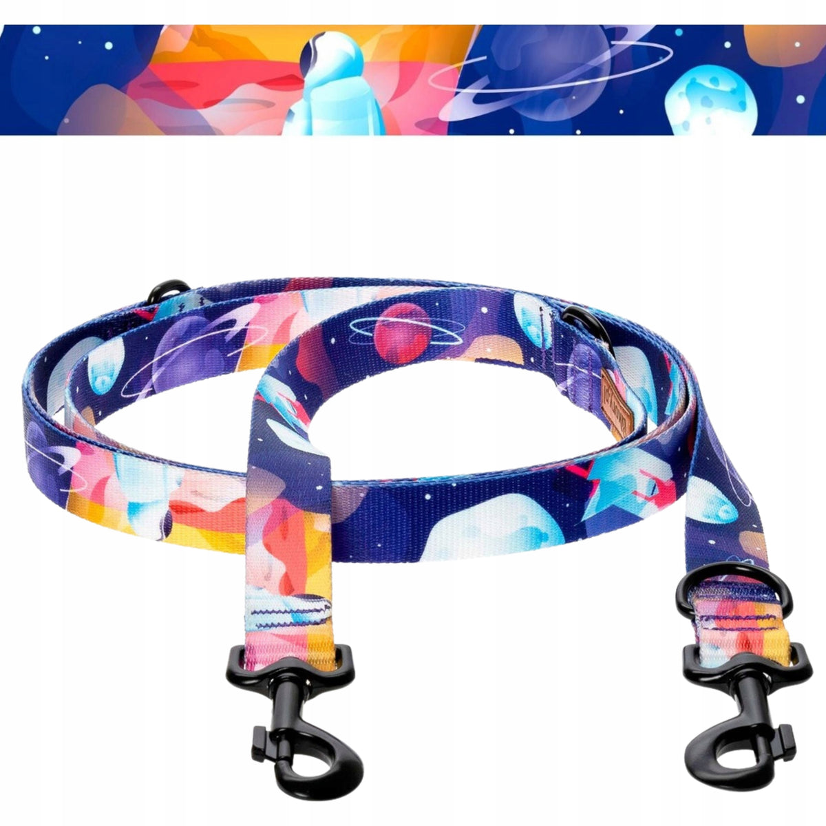 LANYARD hands-free 500 cm LARGE DOG Ukory SPACE planet PRINT Brand Ukory