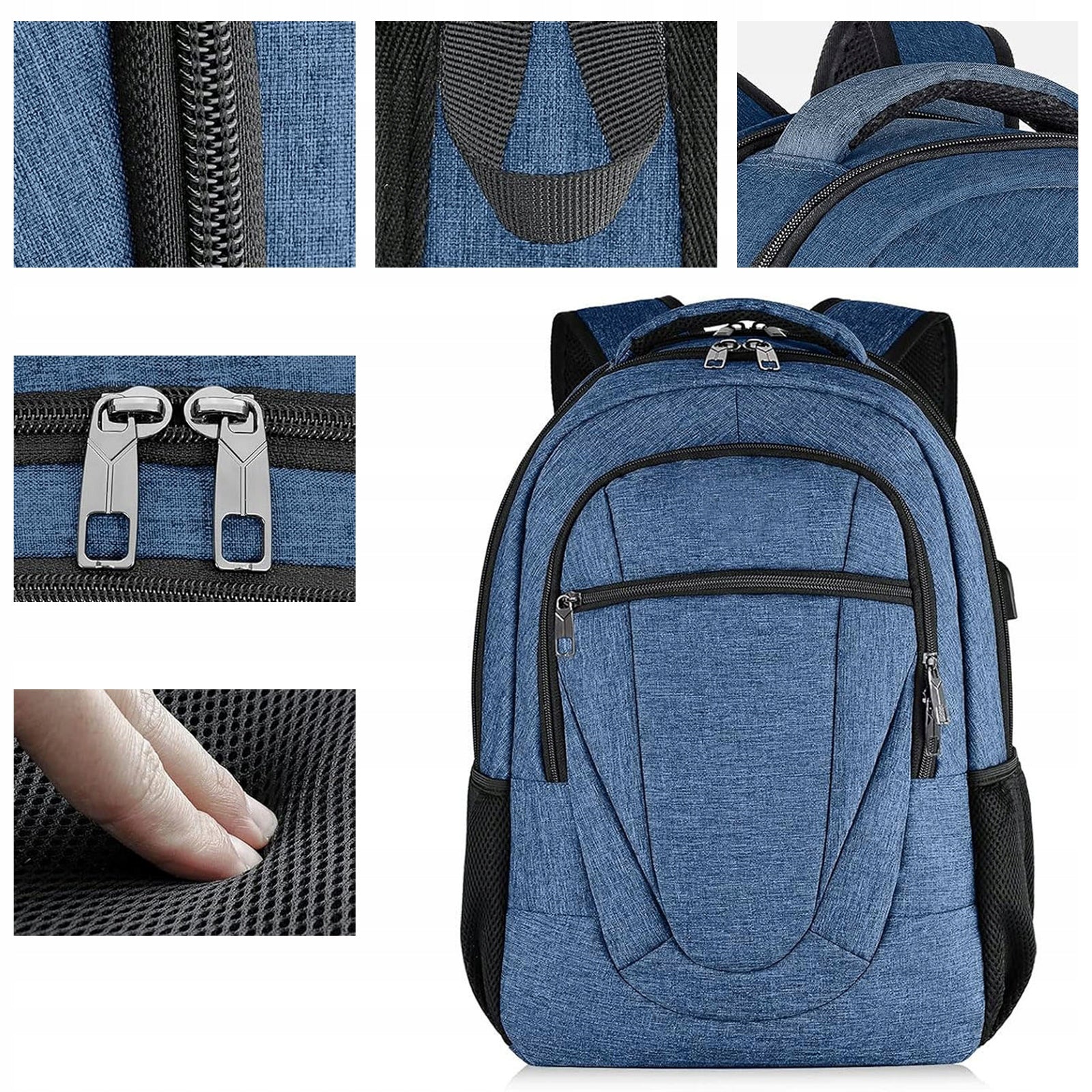 LAPTOP BACKPACK 17.3 INCH BUSINESS TRAVEL BAG FOR COMPUTER BLUE Brand no brand
