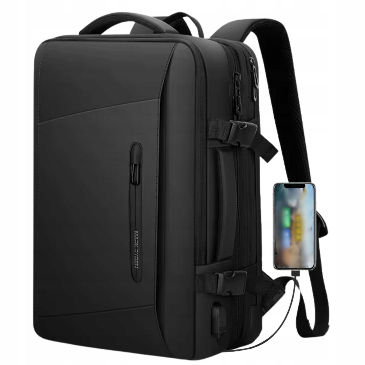 LAPTOP BACKPACK 17" USB BLACK BUSINESS FOR URBAN WORK MARK RYDEN Brand Imiti