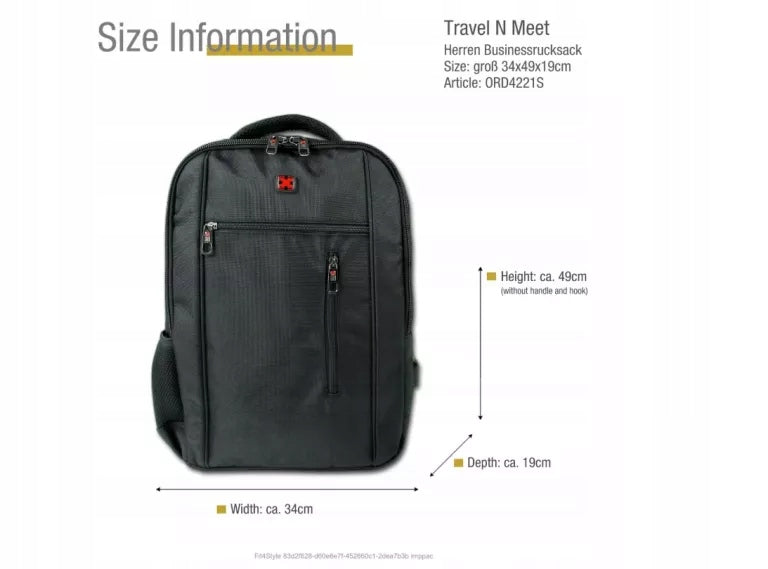 LAPTOP BACKPACK TRAVEL N MEET BLACK WITH USB CHARGING ORD4221S Kind elegant