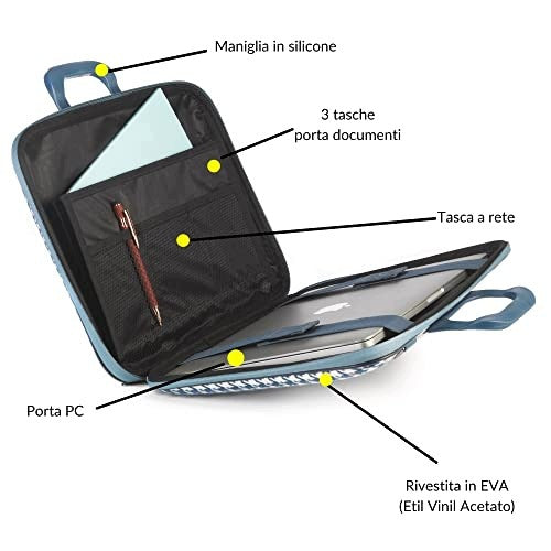 LAPTOP BAG 15 6 INCH BOMBATA GREY SYNTHETIC LEATHER FOR WORK Manufacturer code Bez marki
