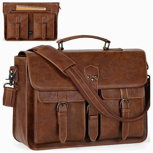 LAPTOP BAG 15.6 VINTAGE LEATHER FOR WORK SCHOOL TRAVEL HOME