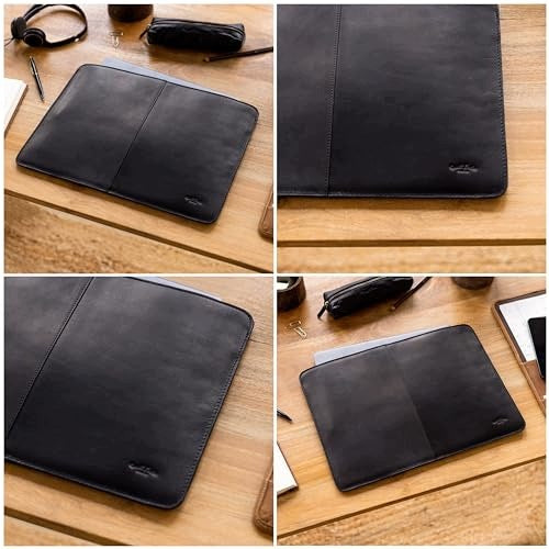 LAPTOP BAG 15 INCHES NATURAL LEATHER VEGETABLE TANNED BLACK Manufacturer code Nieoznaczona