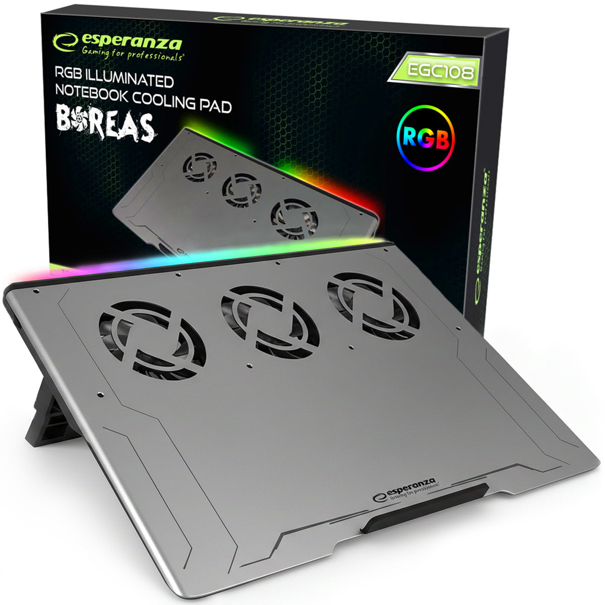 LAPTOP COOLING PAD 15 17 19 inches LARGE ALUMINUM 3 FANS