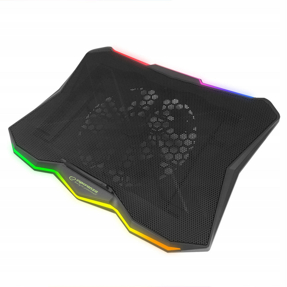 LAPTOP COOLING STAND 12-17 ADJUSTABLE LED PAD RGB WITH USB