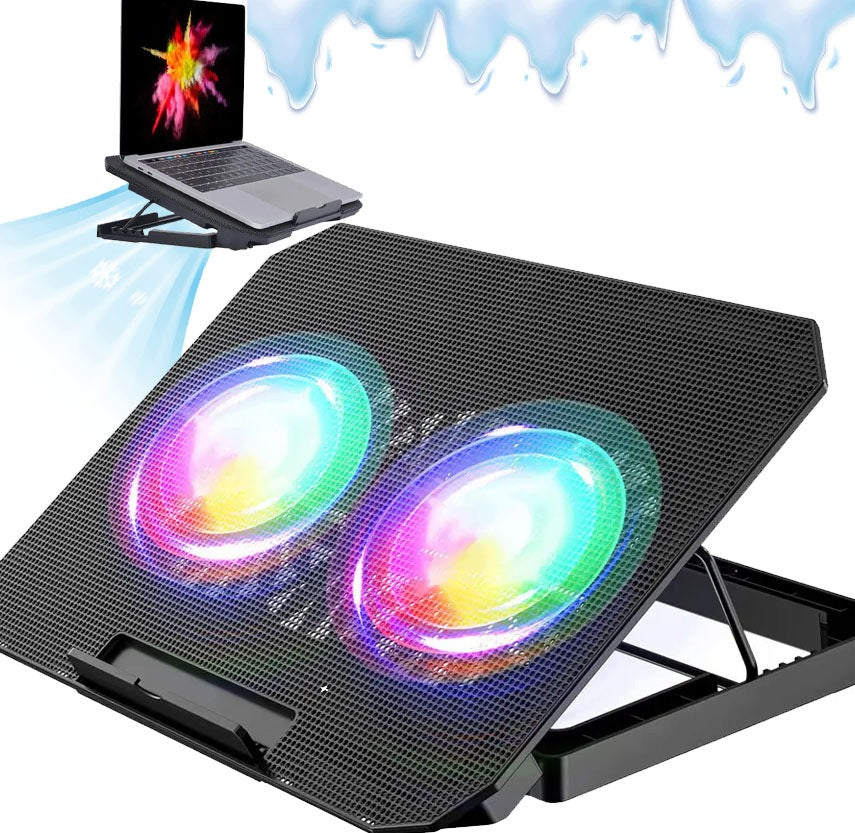 LAPTOP COOLING STAND 14-16" 2 FANS USB LED ADJUSTABLE