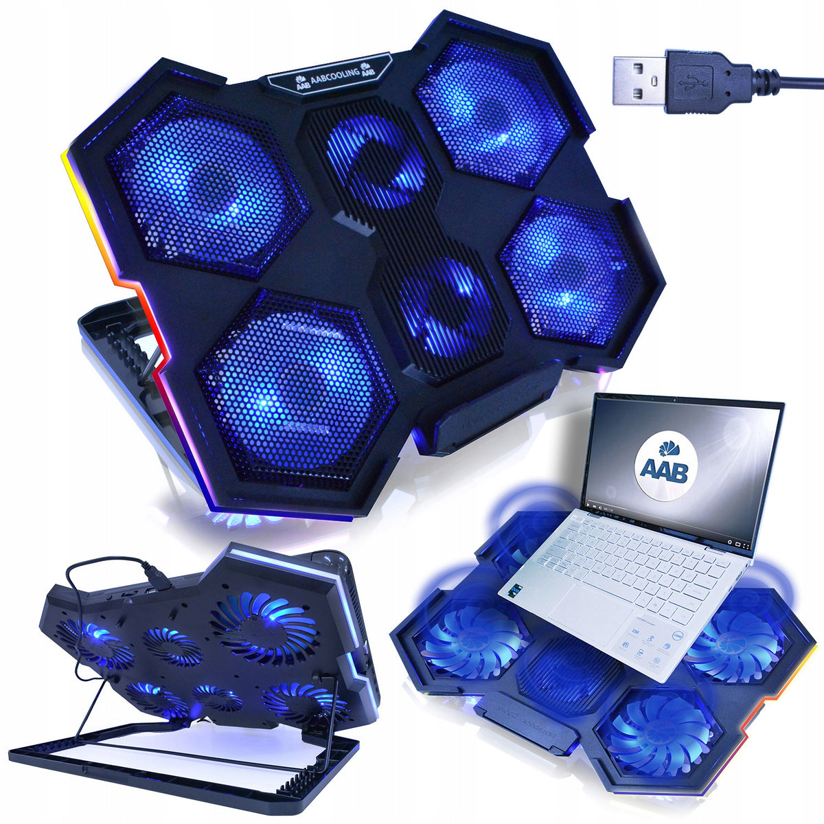 LAPTOP COOLING STAND 15,6-17' USB KNEE LAPTOP PAD