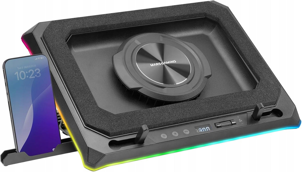 LAPTOP COOLING STAND 18" FAN 140MM RGB USB HUB