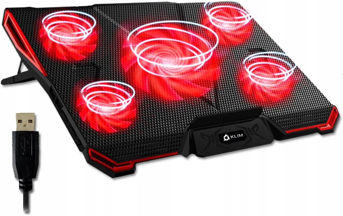 LAPTOP COOLING STAND 5 WINDMILLS 1200-2200RPM 2 USB RED PORTS