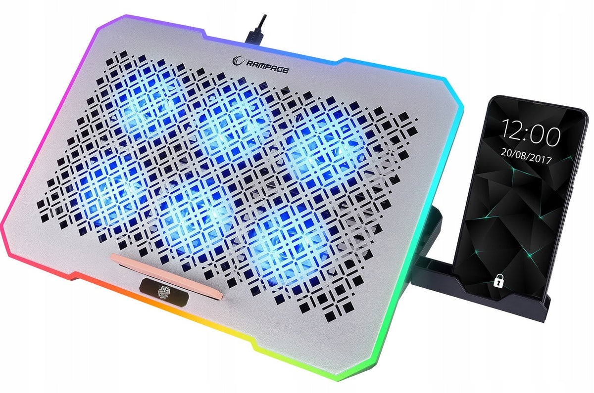 LAPTOP COOLING STAND RAMPAGE FREEZ 9-17" RGB 6 FANS