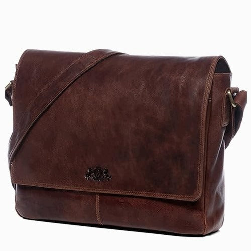 LAPTOP COURIER BAG 15 4 INCH LEATHER UNISEX MEN'S FOR HOME