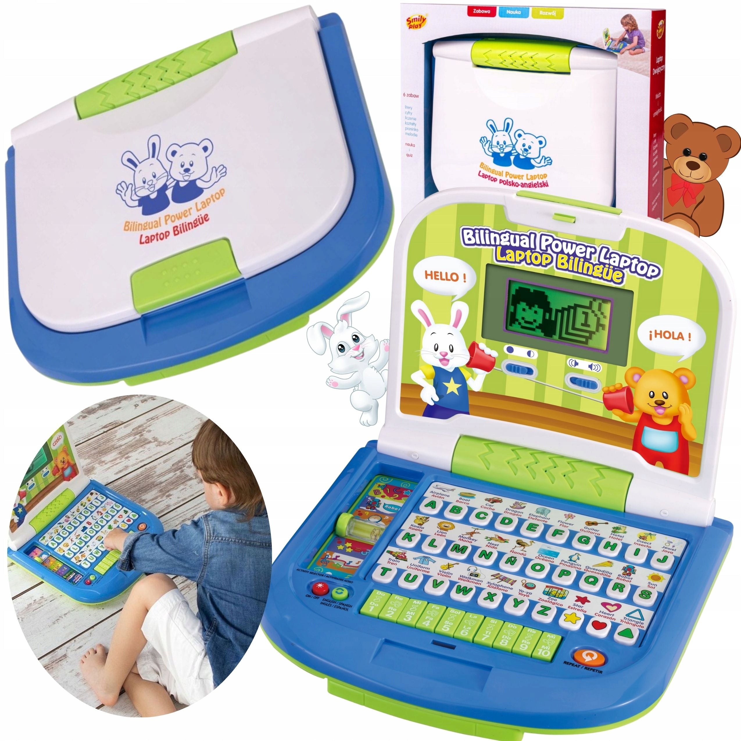 Smily Play dvikalbis interaktyvus nešiojamasis kompiuteris, lenkų – anglų