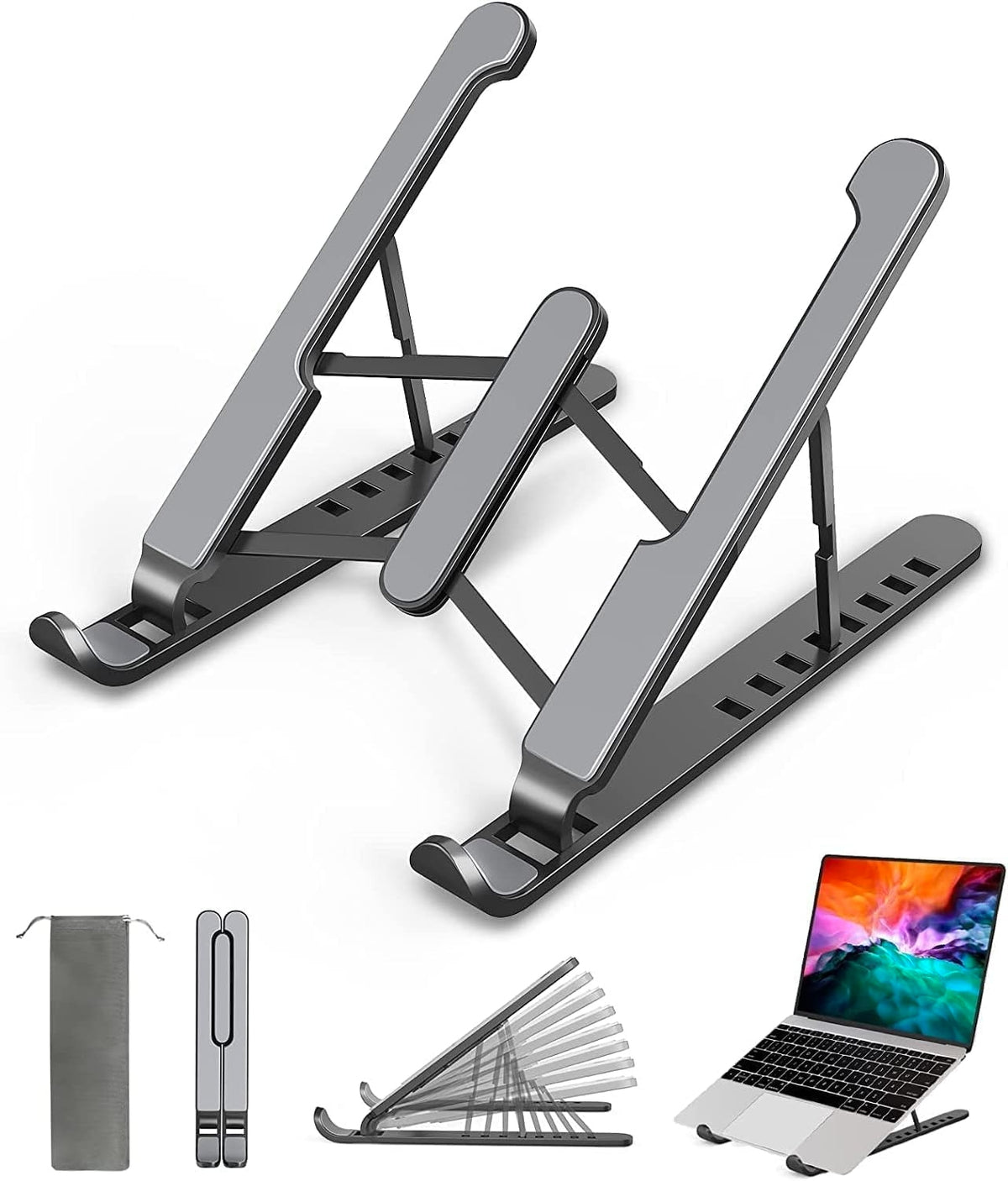 LAPTOP STAND 8 LEVEL SILICONE NON-SLIP 10 TO 15,6 INCHES