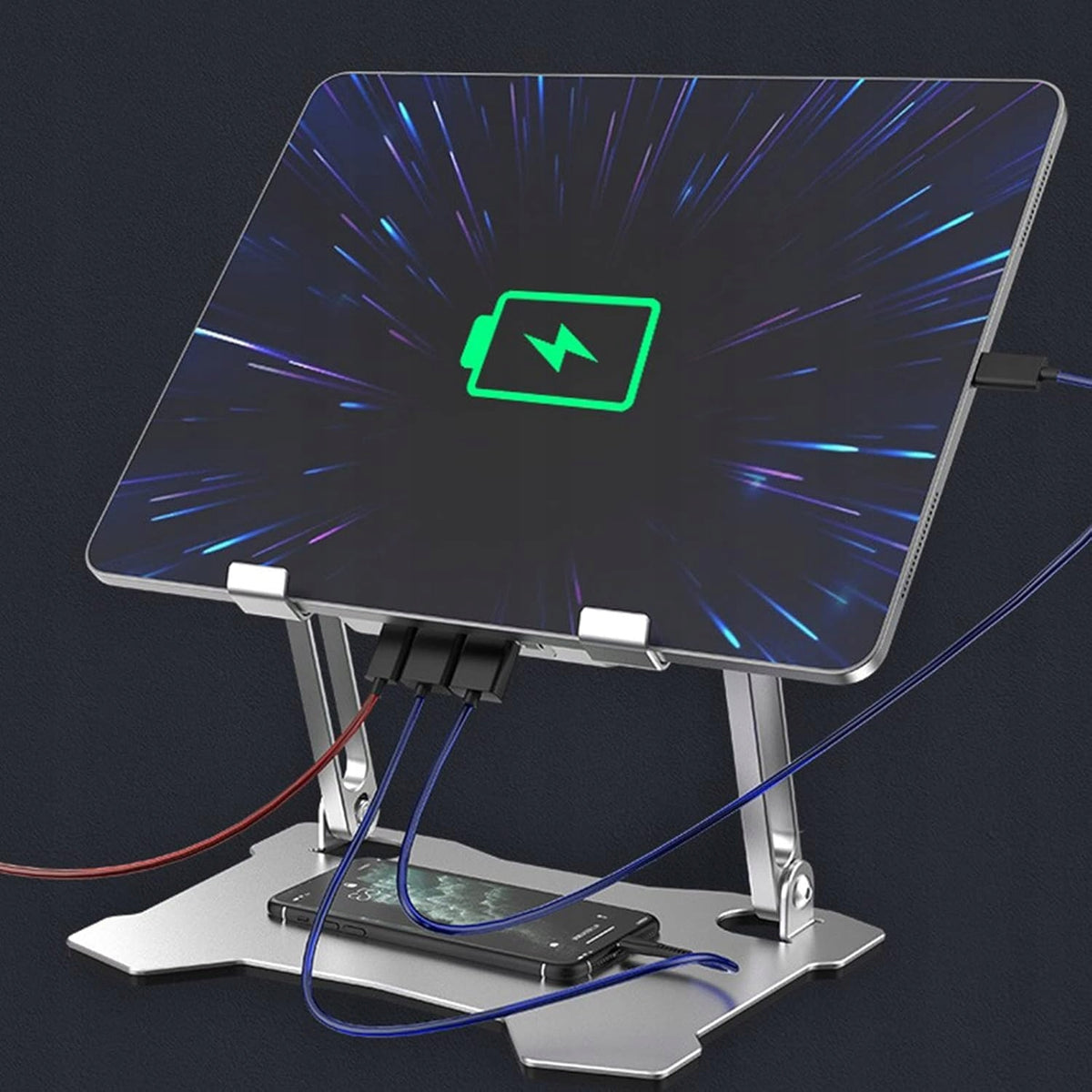 LAPTOP STAND ALUMINUM ADJUSTABLE COOLING LED USB Manufacturer Elta