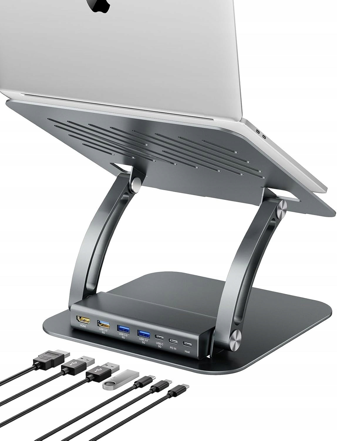 LAPTOP STAND ALUMINUM DOCKING STATION 7IN1 USB-C 100W Manufacturer code STOJAK LAPTOPA STACJA DOKUJĄCA 7W1 USB-C