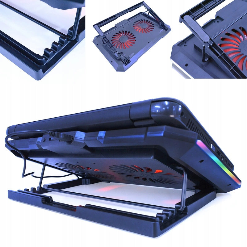 LAPTOP STAND COOLING PAD 10-17'' COOLING LAPTOP USB RGB Manufacturer code NCO095