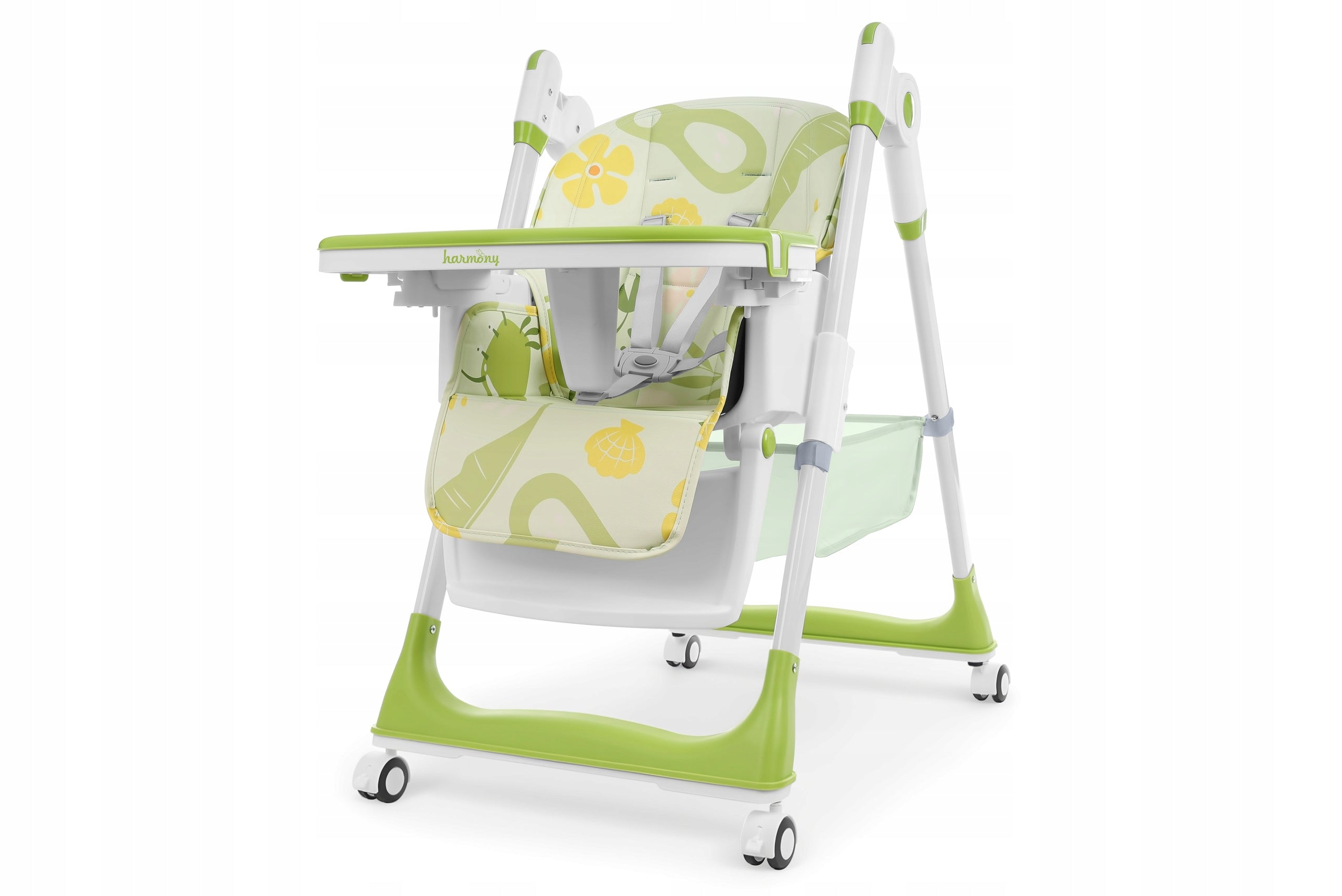 LARGE 5IN1 FOLDING HIGH CHAIR WITH OLIVE LOWERING FUNCTION Brand Harmony