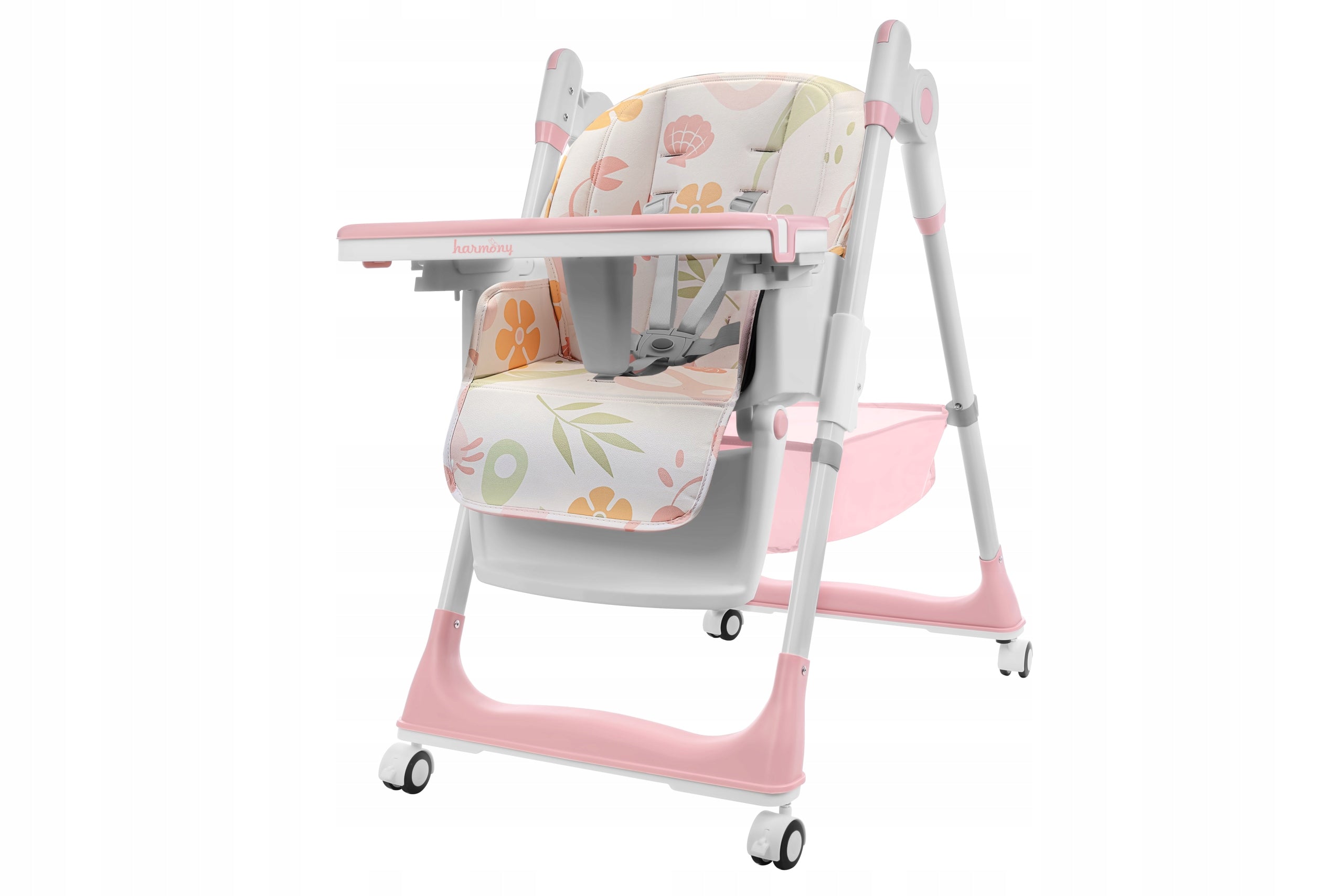 LARGE 5IN1 FOLDING HIGHCHAIR WITH PINK LOWERING FUNCTION Brand Harmony