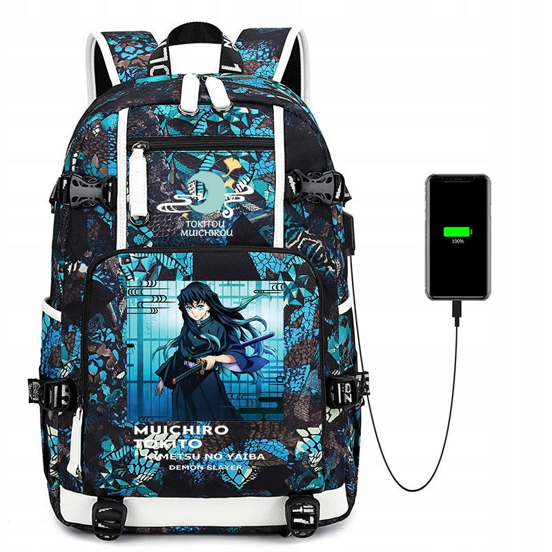 LARGE A4 SCHOOL BACKPACK Demon Slayer Blade SATCHEL WATERPROOF USB COLORS Manufacturer code 250965