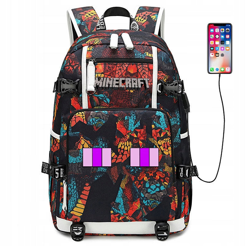 LARGE A4 SCHOOL BACKPACK Minecraft SATCHEL WATERPROOF PATTERN COLORS Brand no brand
