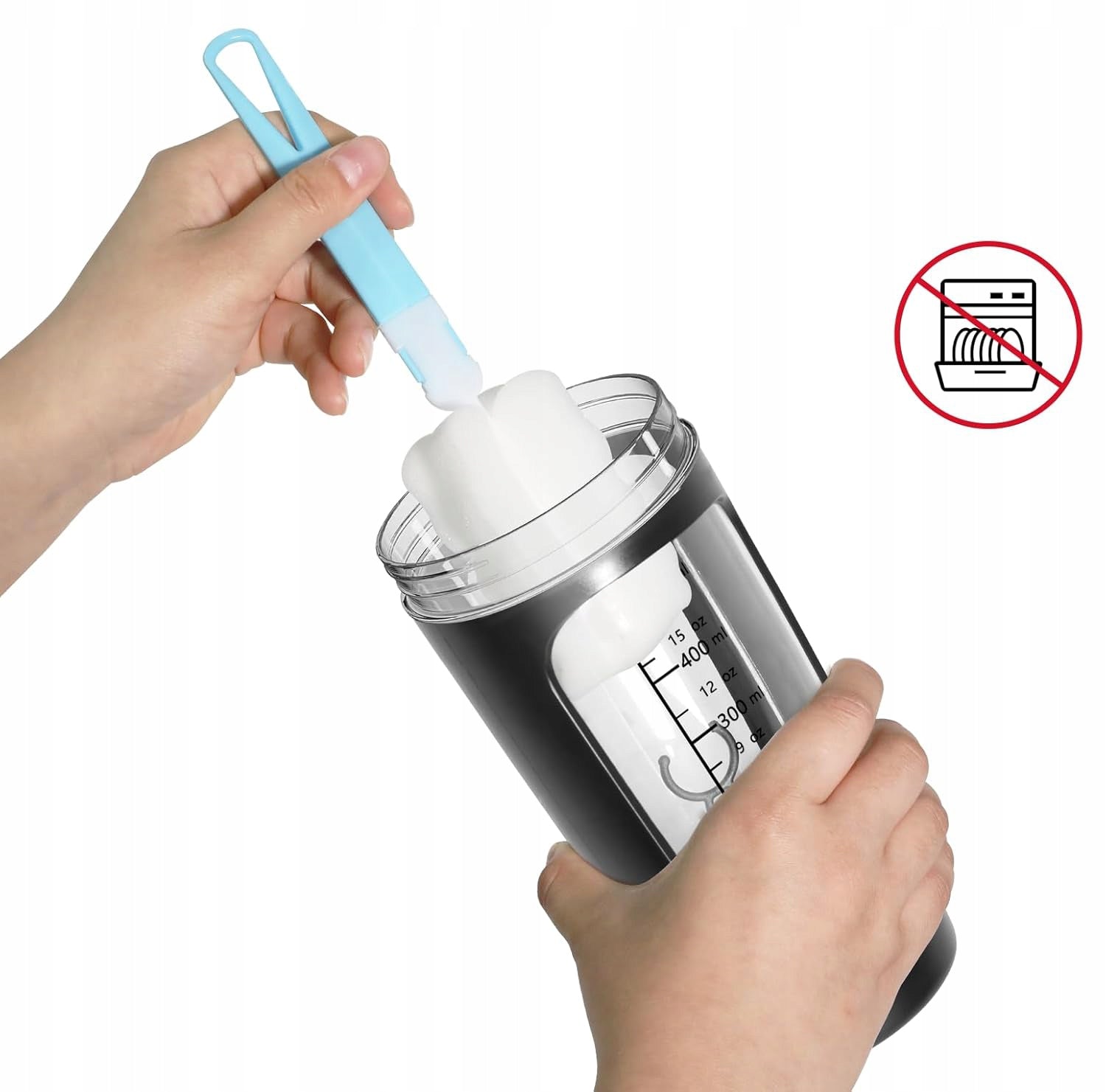 LARGE AIRTIGHT CONDITIONER SHAKER PORTABLE GYM USB - 650 ml black Model SHAKER ELEKTRYCZNY 650ML