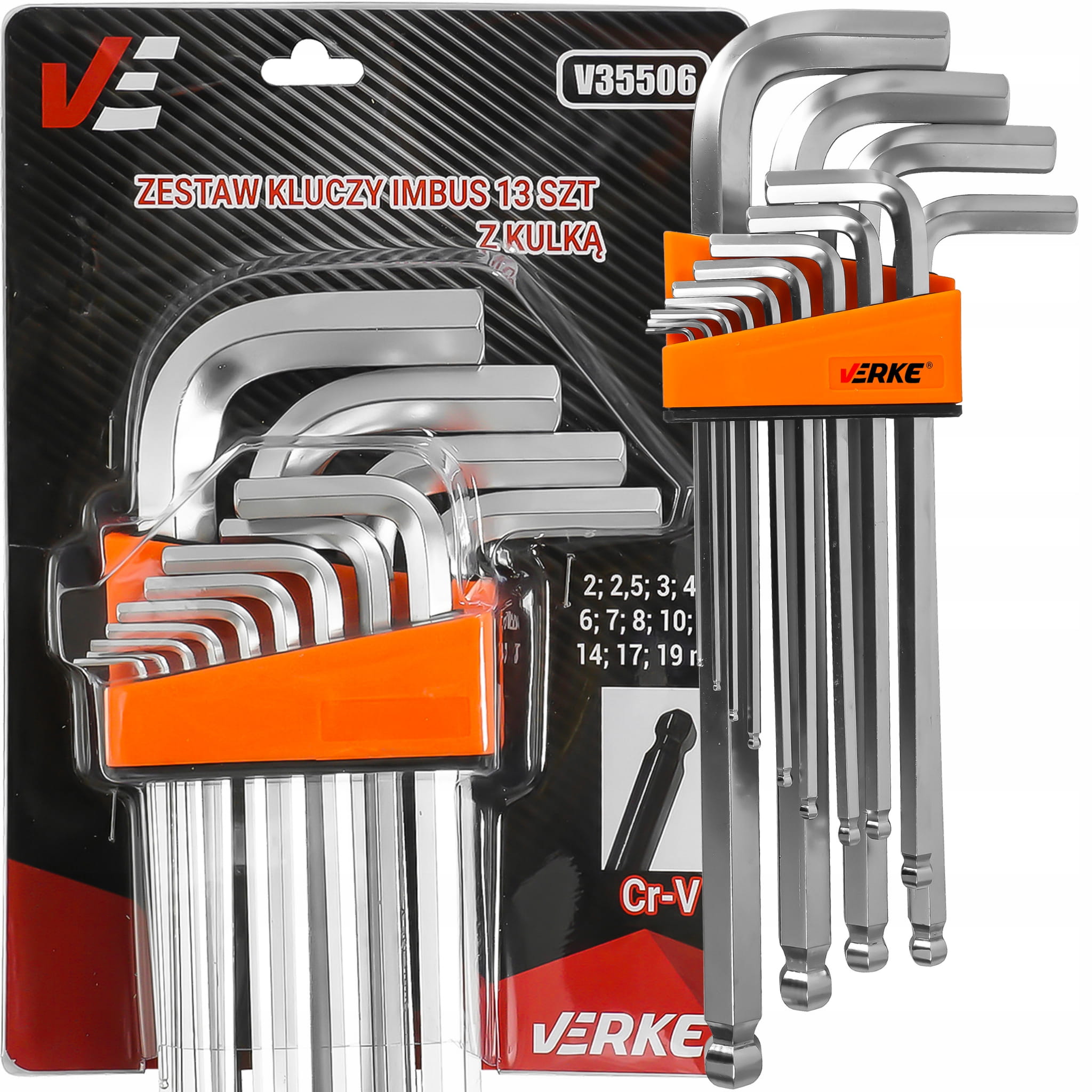 LARGE ALLEN WRENCHES ALLEN WRENCH SET ALLEN WRENCHES WITH BALL 2-19mm Brand Verke