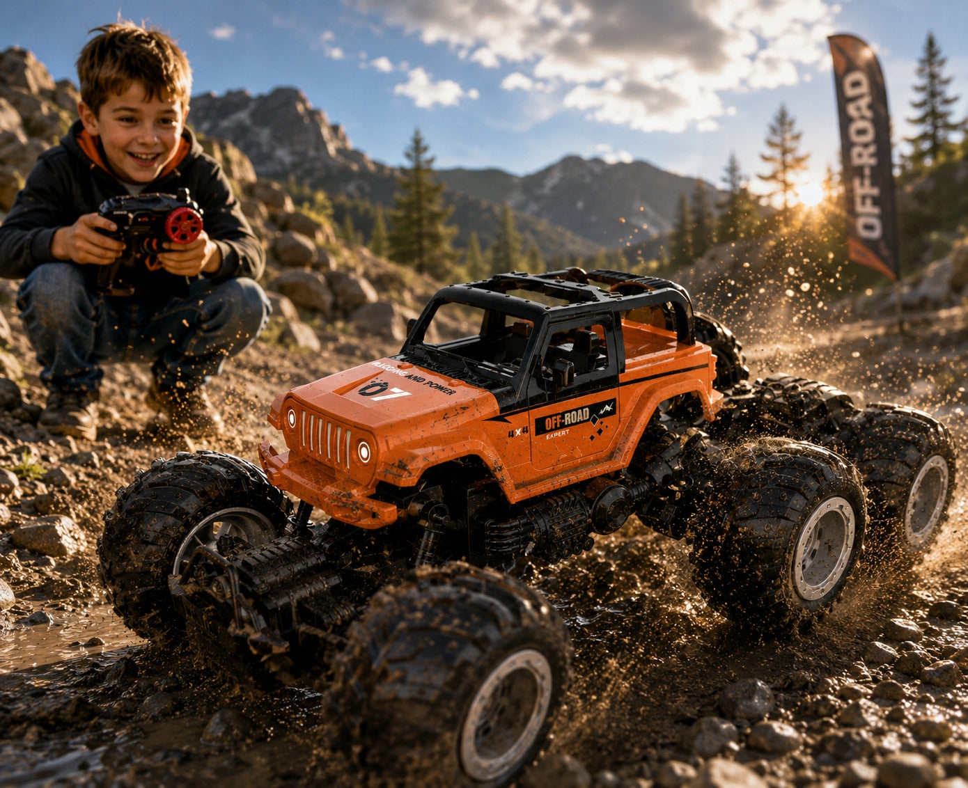 LARGE AUTO TERRAIN REMOTE CONTROLLED RC FOR REMOTE PICK UP 6 WHEELS USB AKU 30C Brand ProNice