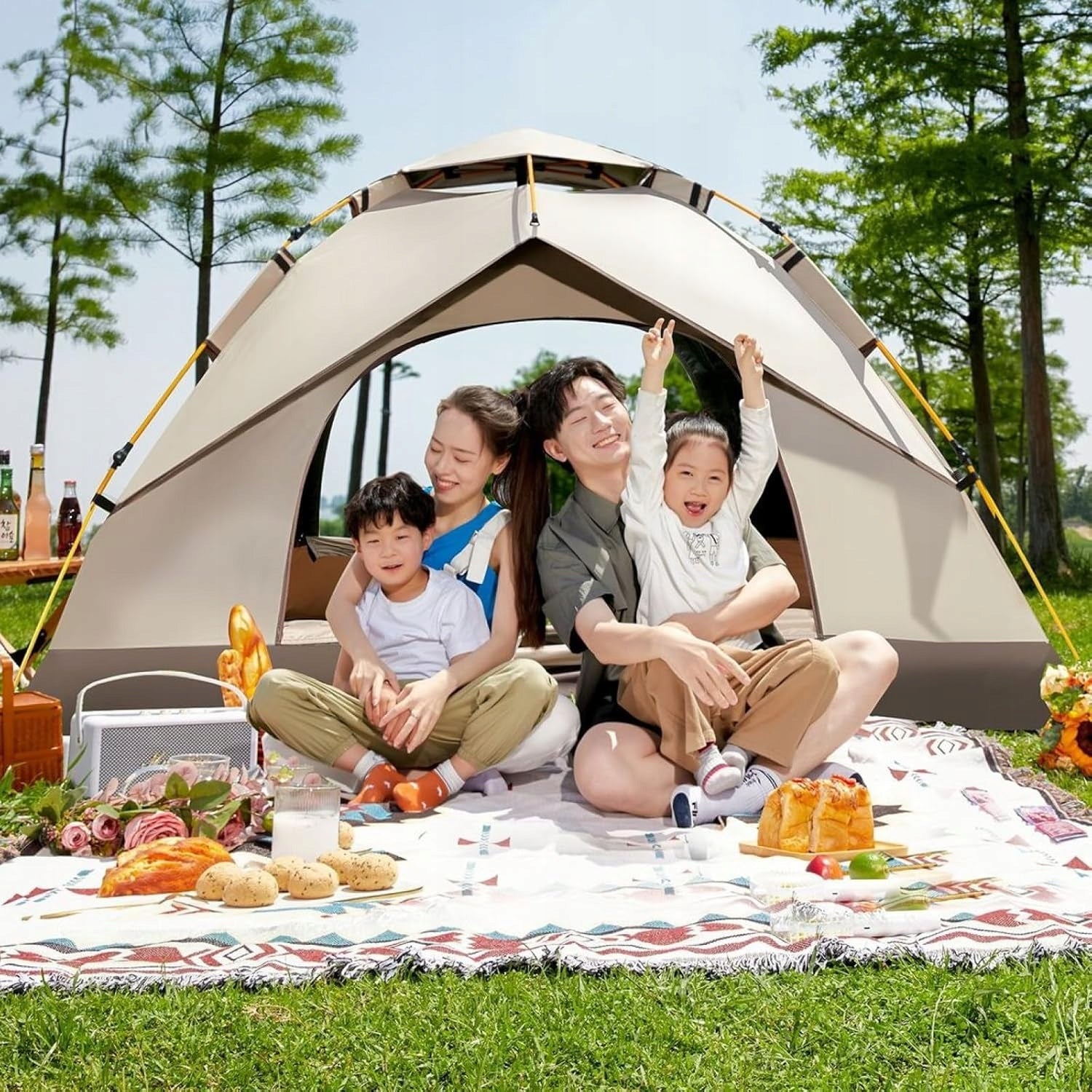 LARGE AUTOMATIC CAMPING TENT POP UP 2-3OS WATERPROOF Packaging status original