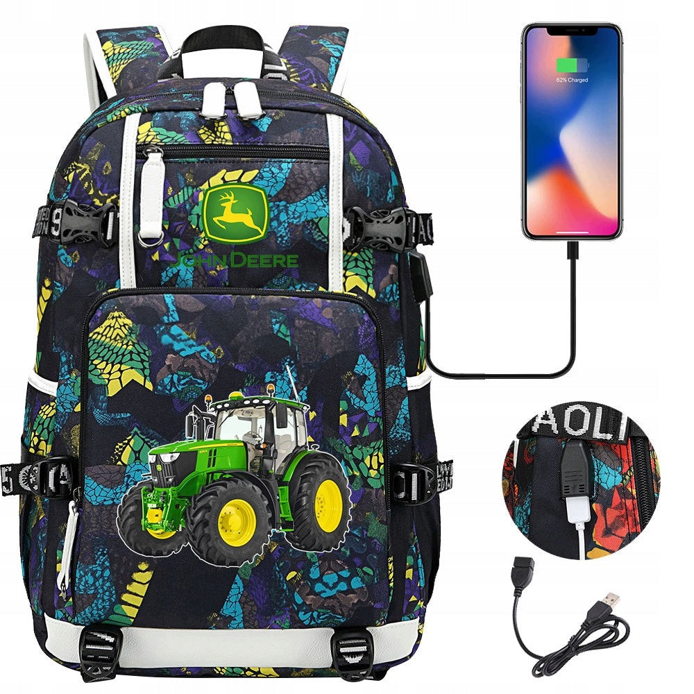 LARGE BACKPACK JOHN DEERE WORLD WATERPROOF PATTERNS NEW Packaging status original