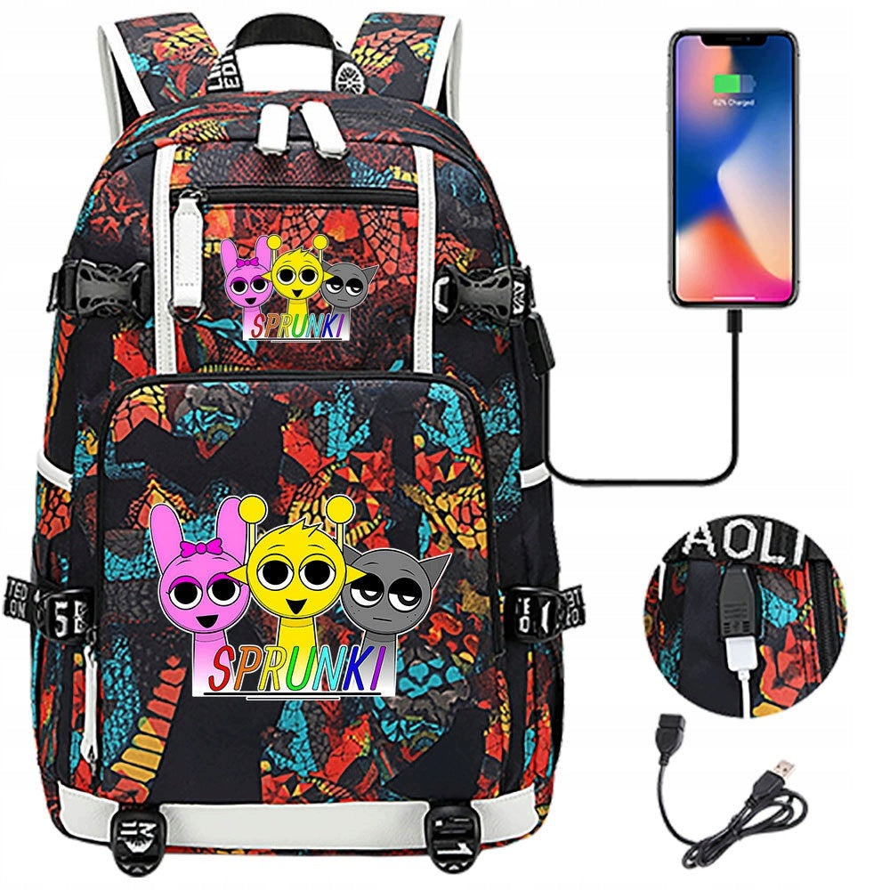LARGE BACKPACK Sprunki Plush WORLD WATERPROOF PATTERNS high quality