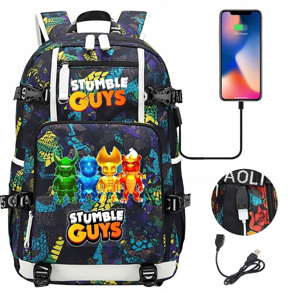 LARGE BACKPACK stumble guys WATERPROOF PATTERNS NEW Manufacturer code tyi78ikjgfjhty