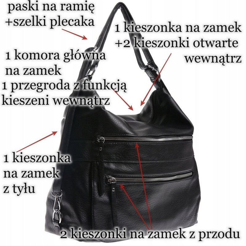 LARGE BAG WOMEN'S BACKPACK BAG 3 IN 1 black Gender woman