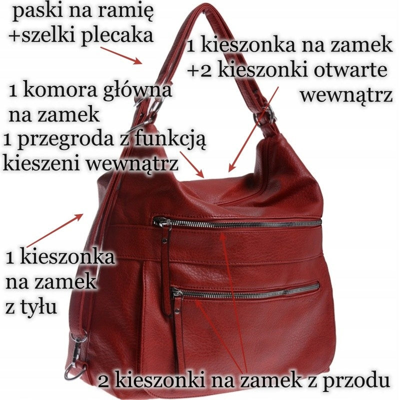 LARGE BAG WOMEN'S BACKPACK BAG 3 IN 1 red Gender woman