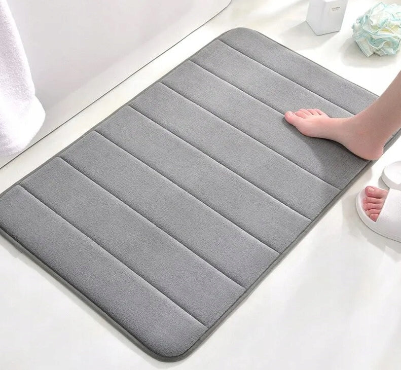 LARGE BATHROOM MAT SHOWER RUG BATHTUB GREY 50X80 XL Length 80 cm