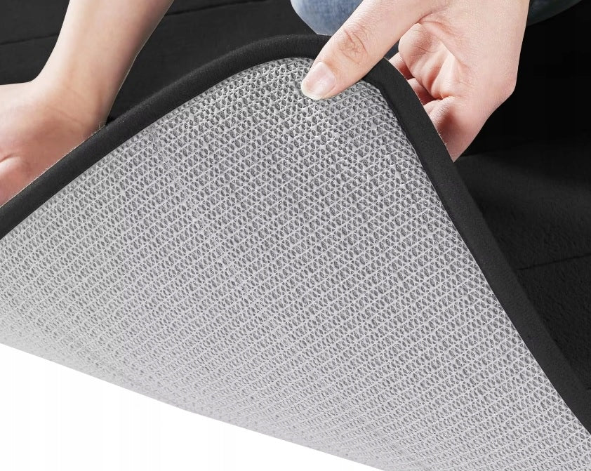 LARGE BATHROOM RUG SHOWER MAT BATHTUB SOFT BLACK 50X80 XL Thickness 8 mm