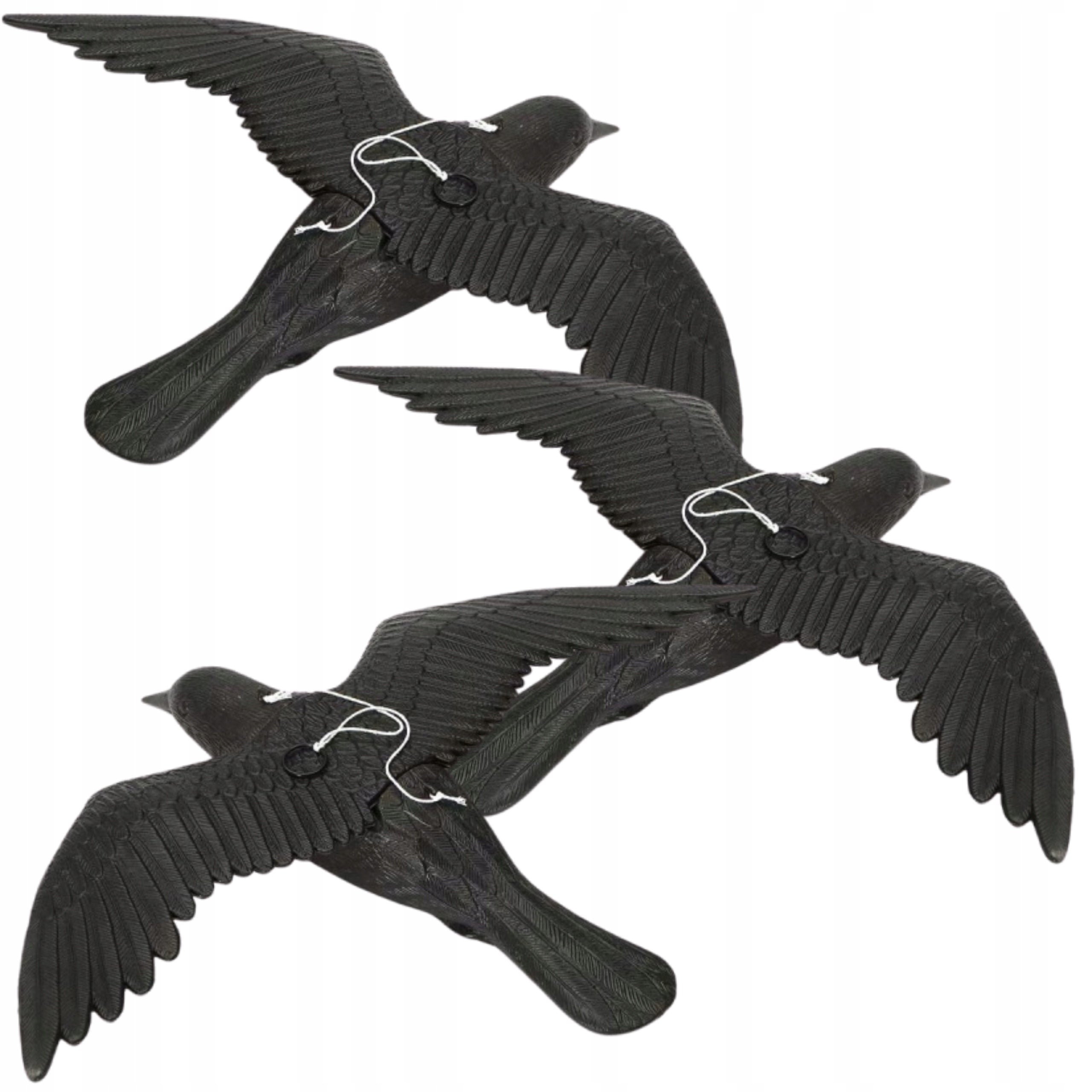 LARGE BLACK RAVEN IN FLIGHT PIGEON BIRD REPELLENT STARLINGS FOR BALCONY 3PCS