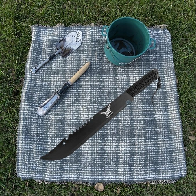 LARGE BLACK SURVIVAL CAMPING MACHETE 50 CM SWORD TOURIST COVER EAN (GTIN) 5903899936700