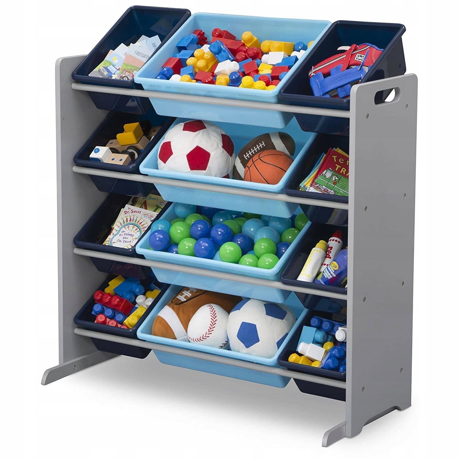 LARGE BLUE GRAY BOOKCASE TOYS CONTAINERS CHILDREN Brand MPMAX
