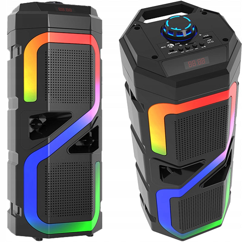 LARGE BLUETOOTH SPEAKER WIRELESS PORTABLE SPEAKER WITH RADIO FM RGB LED
