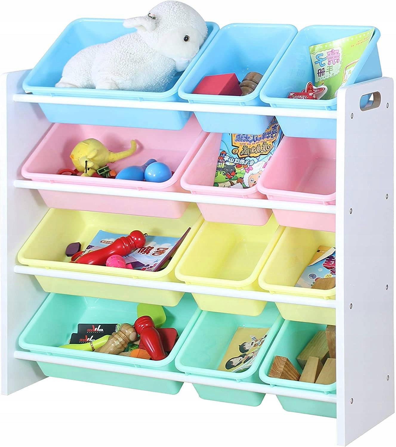 LARGE BOOKCASE ORGANIZER CONTAINERS FOR CHILDREN'S TOYS