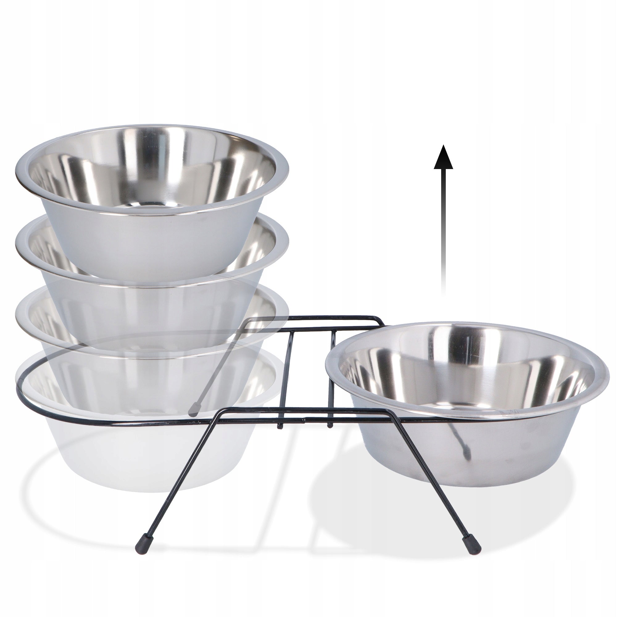 LARGE BOWLS ON DOG STAND 2x1,8 Metal BOWL STAND STEEL ANTI-SLIP 1Z-P Manufacturer code 18304