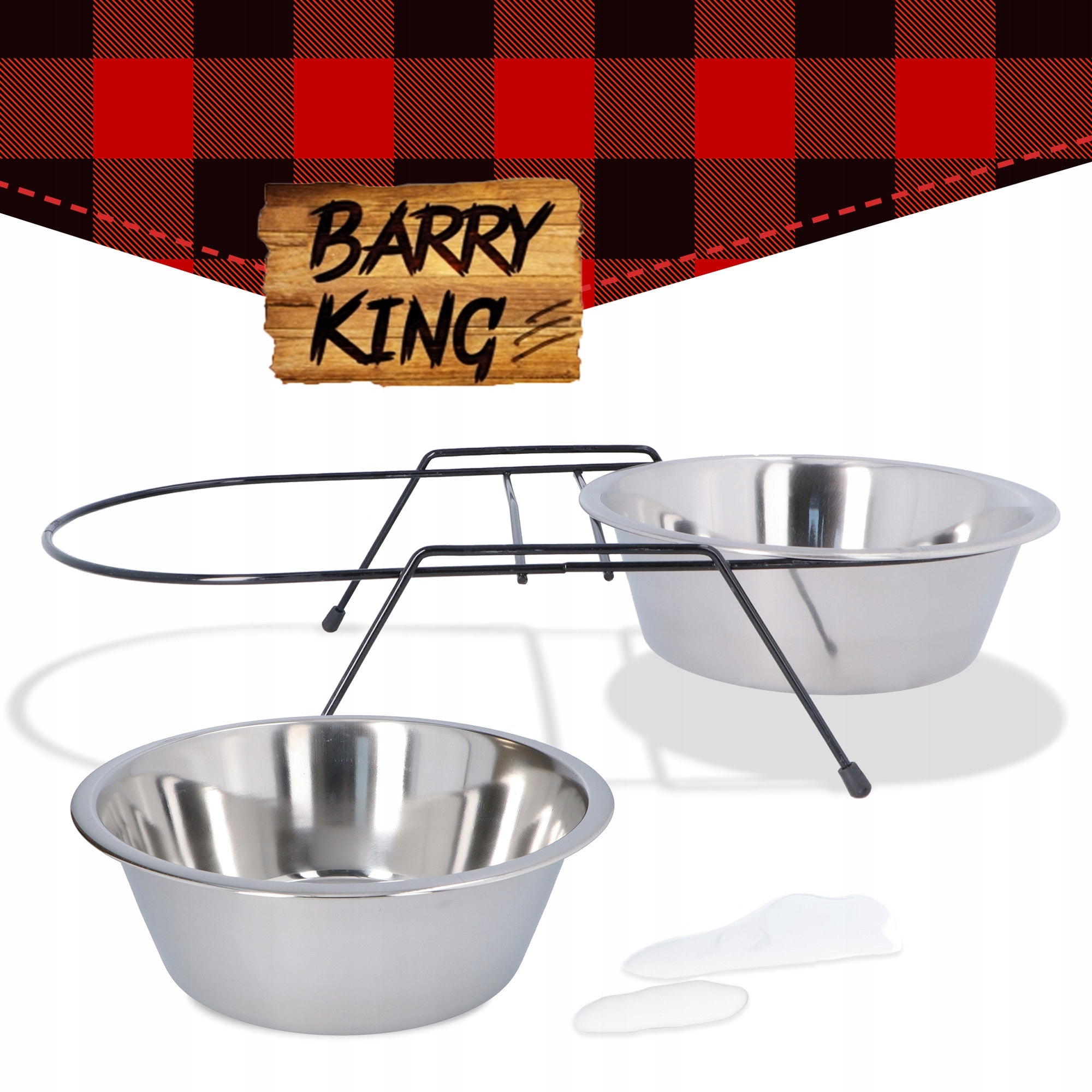LARGE BOWLS ON DOG STAND 2x1,8 Metal BOWL STAND STEEL ANTI-SLIP 1Z-P Material metal