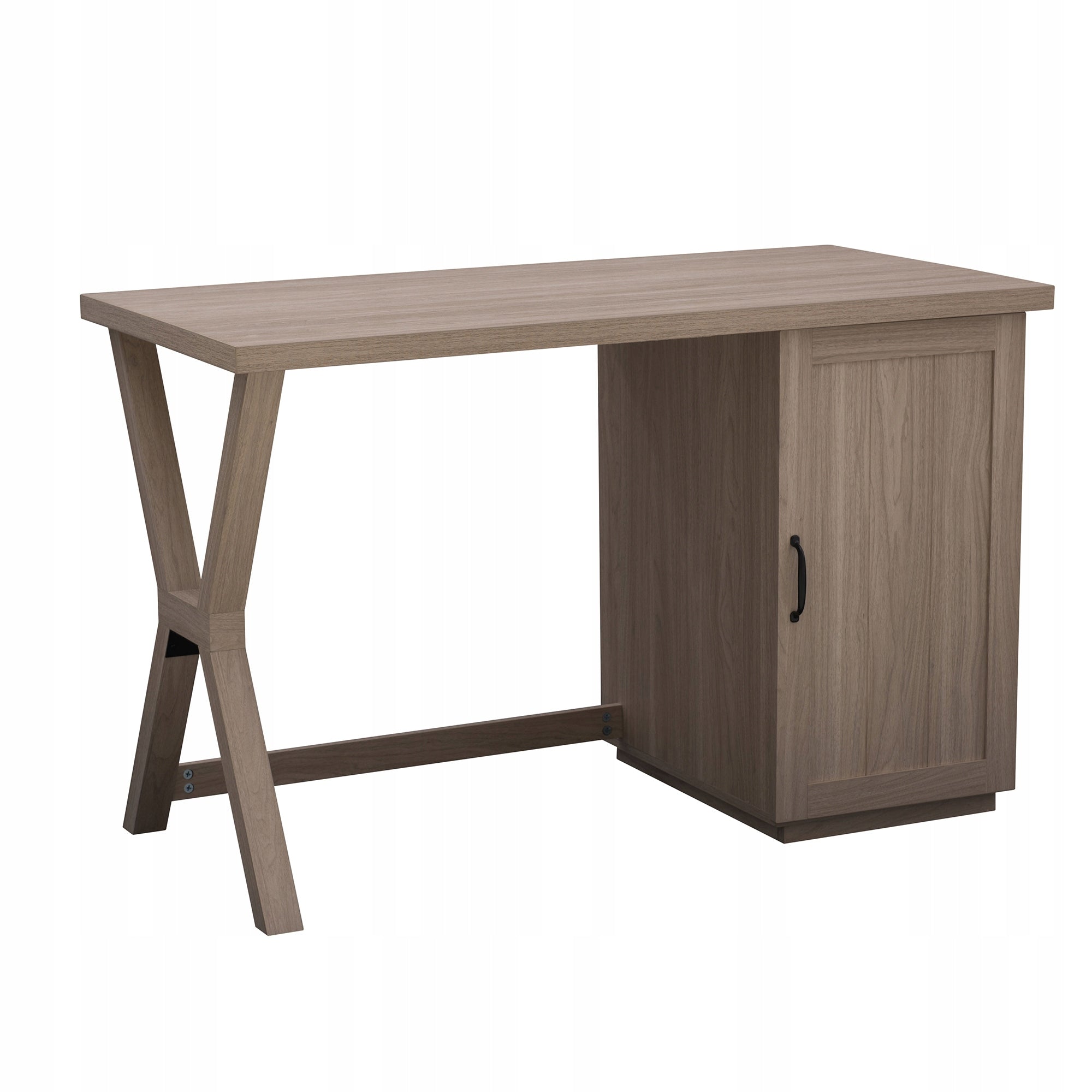 LARGE, BRIGHT, RECTANGULAR COMPUTER DESK WITH A SHELF