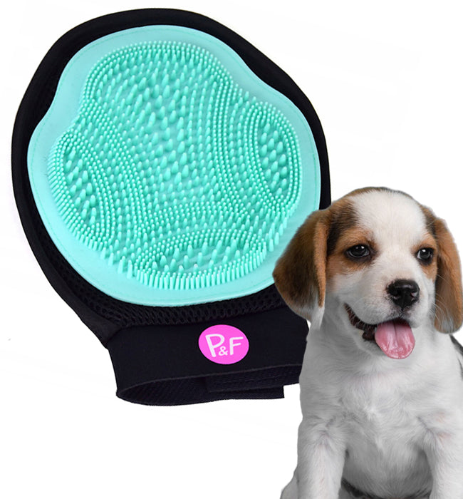 LARGE BRUSH GENTLE DOG HAIR COMBING GLOVE FOR BATHING