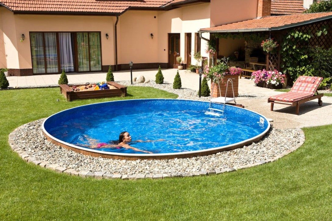 LARGE BURIED GARDEN ROUND SWIMMING POOL IN THE GROUND CANADIAN FAMILY 4,6 x 1,2 m Brand no brand