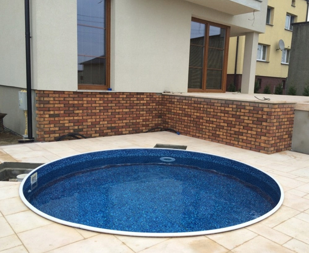 LARGE BURIED GARDEN ROUND SWIMMING POOL IN THE GROUND CANADIAN FAMILY 4,6 x 1,2 m Length 458 cm