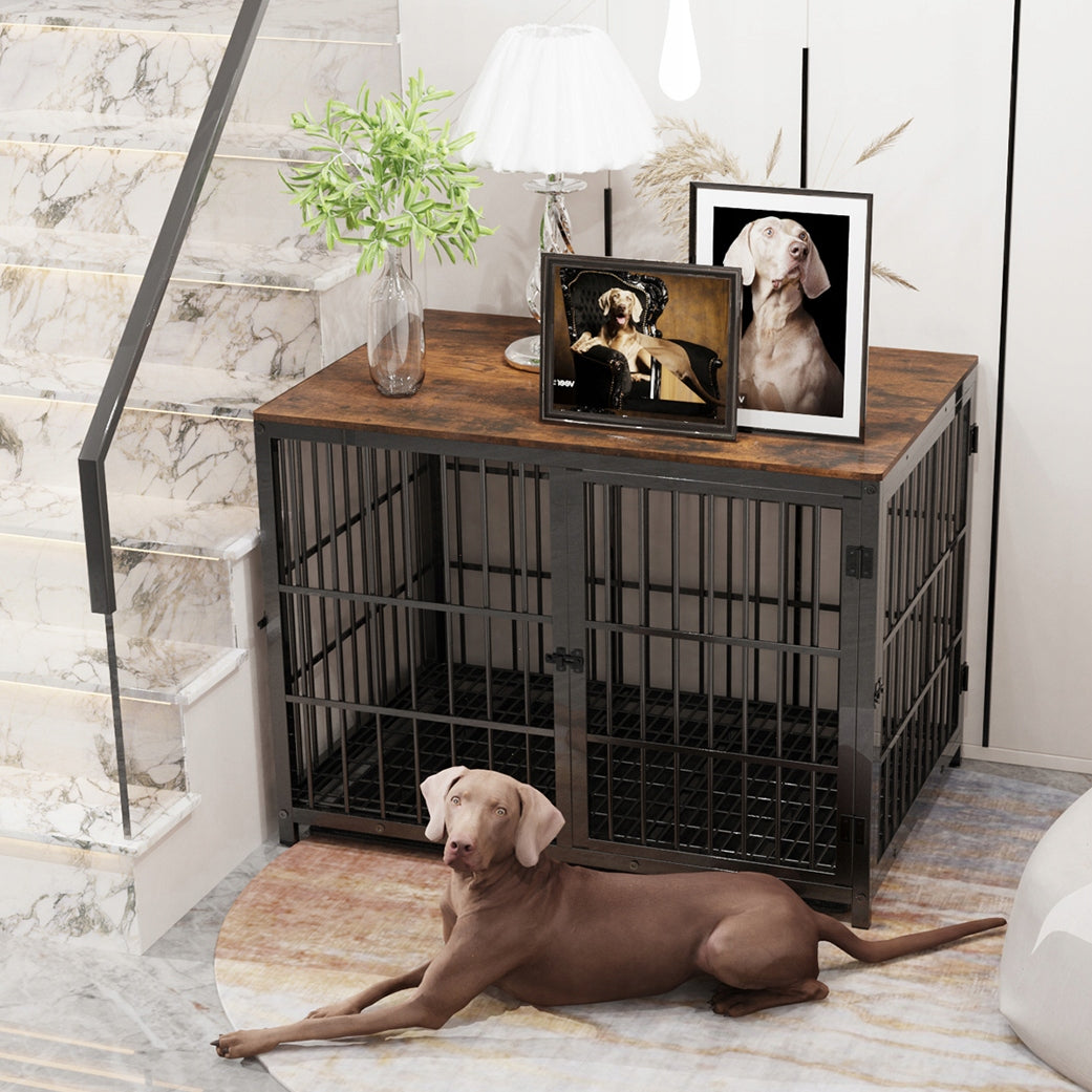 LARGE CAGE DOG PLAYPEN WOODEN DESK M Product height 56.5 cm