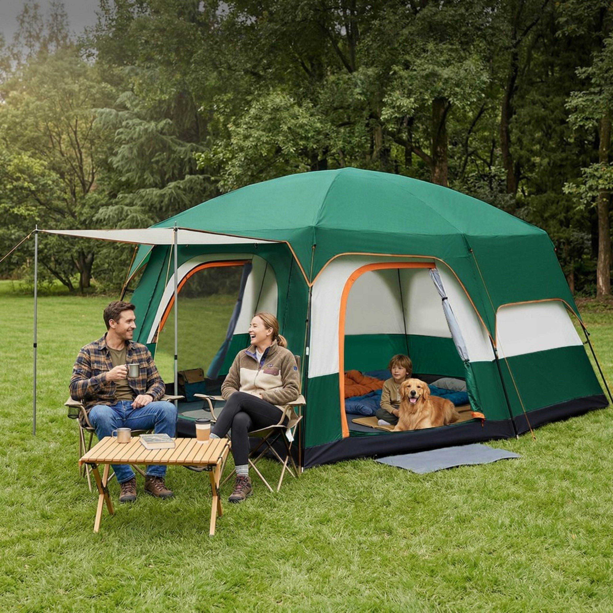 LARGE CAMPING TENT GARDEN TOURIST SCREEN CANOPY MOSQUITO NET 4os Kind family