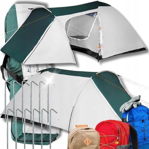 LARGE CAMPING TENT WATERPROOF 4-PERSON SET IGLO BAG